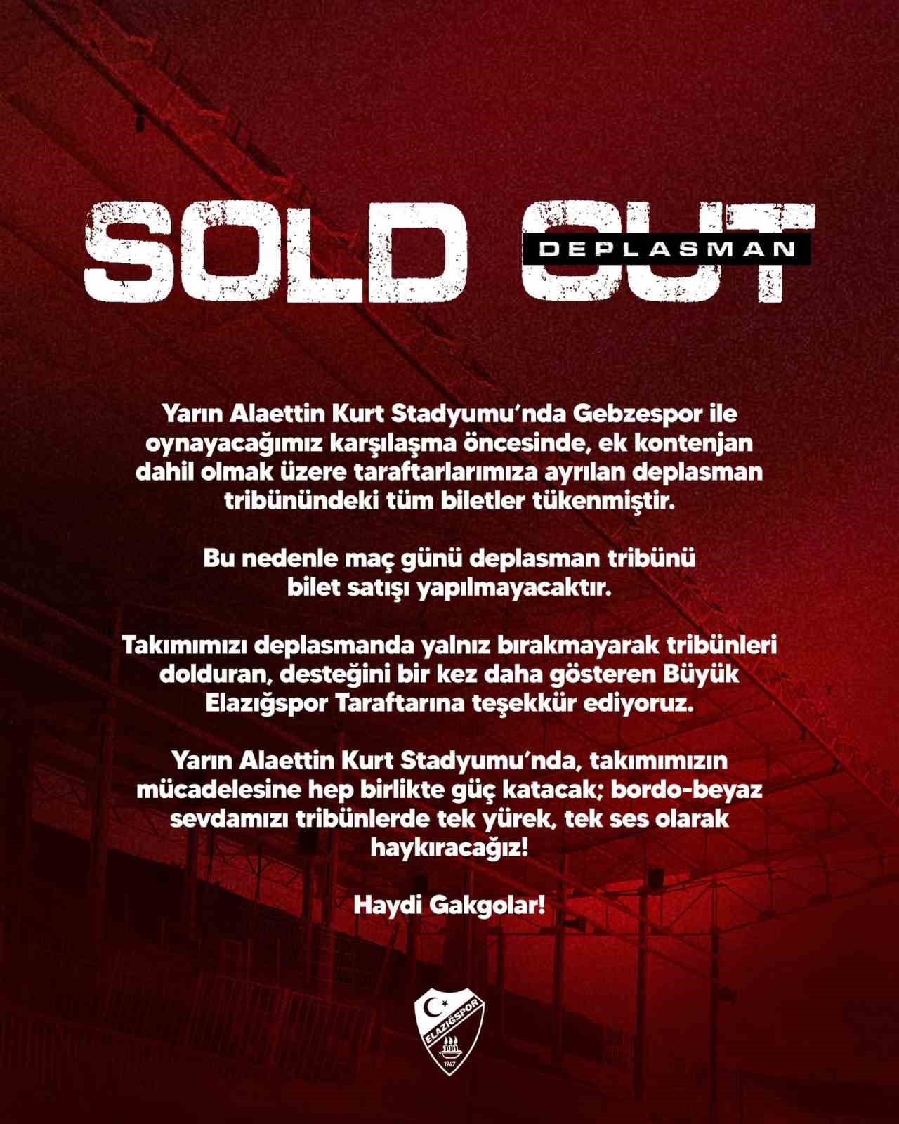 Elazığspor, deplasmanda kapalı gişe