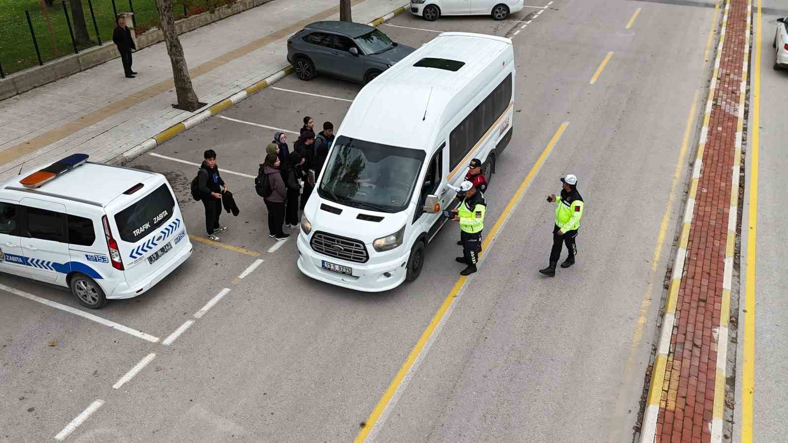 Çorum’da okul servislerine dron destekli denetim