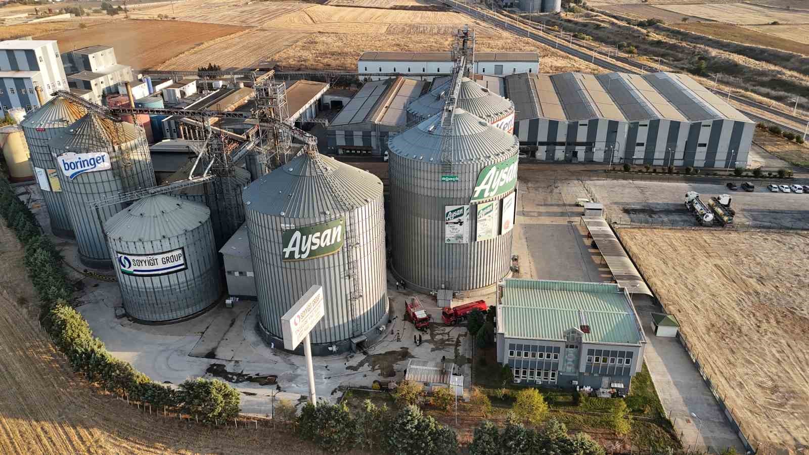 Edirne’de sıvı yağ fabrikasının ayçiçeği çekirdeği silosunda yangın çıktı