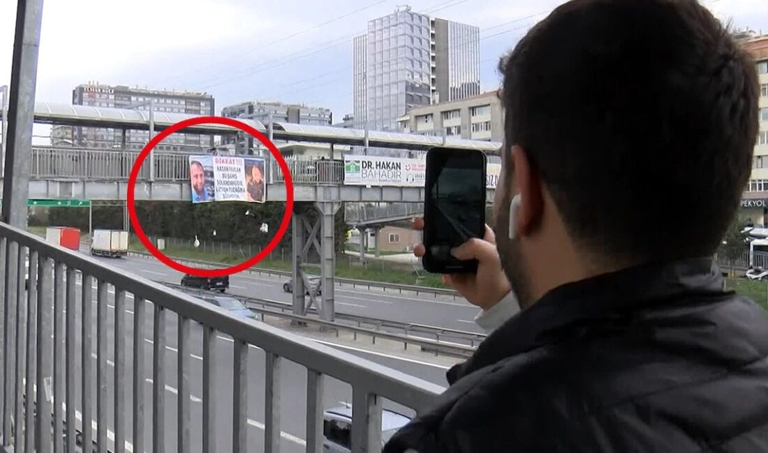 İstanbul’da Sürücüleri ve Yayaları Şoke Eden Pankart: ‘İlk Defa Böyle Bir Şey Gördüm’ İstanbul’da Basın Ekspres Yolu Kuyumcukent Üst geçidine gelen bir kişi,