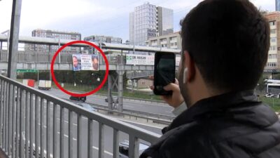 İstanbul’da Basın Ekspres Yolu Kuyumcukent Üst geçidine gelen bir kişi,