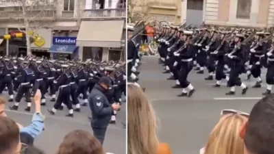 Yunanistan Deniz Kuvvetleri Astsubay Okulu’nun bir bölümünün Atina’da gerçekleşen askeri