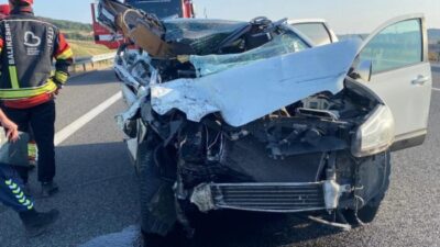 Balıkesir – Balıkesir’de dün (Pazartesi) öğle saatlerinde İstanbul-İzmir Otoyolu üzerinde