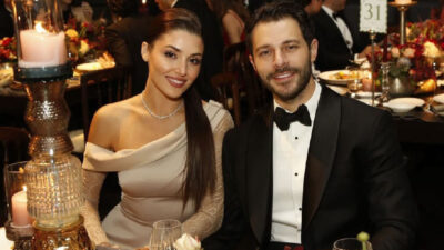 Ünlü oyuncu Hande Erçel ve iş insanı Hakan Sabancı, dün