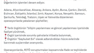 ANKARA, – İÇİŞLERİ Bakanı Ali Yerlikaya, son 10 günde 21