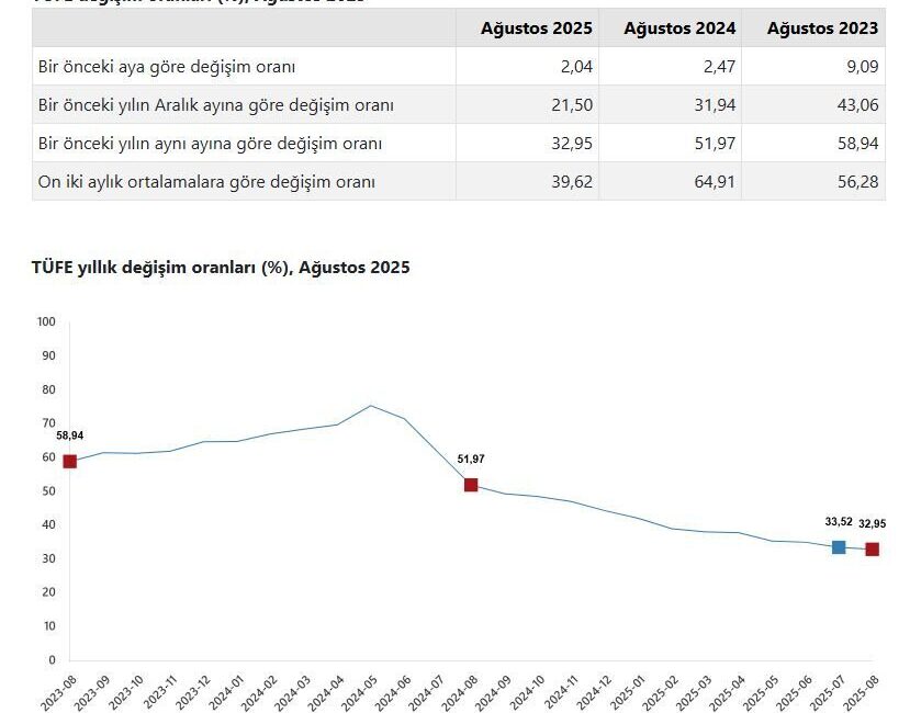 ANKARA, – TÜRKİYE İstatistik Kurumu (TÜİK), ağustos ayında tüketici enflasyonunun