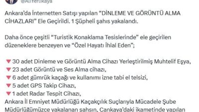 Umutcan ÖREN/ANKARA, – İÇİŞLERİ Bakanı Ali Yerlikaya, Ankara’da internetten dinleme