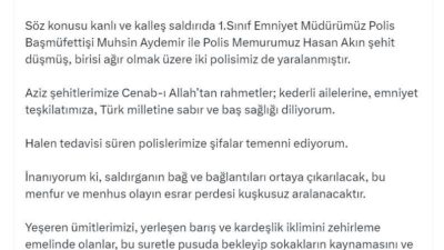 ANKARA, – MHP Genel Başkanı Devlet Bahçeli, İzmir’deki polis merkezine