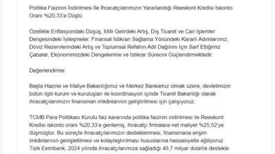 ANKARA, – TİCARET Bakanı Ömer Bolat, “Enflasyondaki düşüş, milli gelirdeki