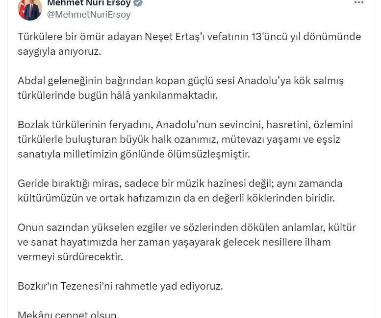 ANKARA, – KÜLTÜR ve Turizm Bakanı Mehmet Nuri Ersoy, halk