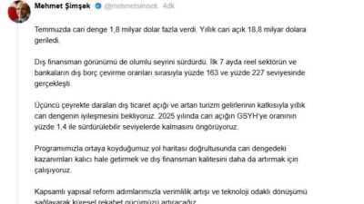 ANKARA, – HAZİNE ve Maliye Bakanı Mehmet Şimşek, “Üçüncü çeyrekte