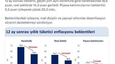 ANKARA, – HAZİNE ve Maliye Bakanı Mehmet Şimşek, “Enflasyon beklentilerindeki