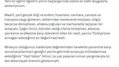 ANKARA, – MİLLİ Eğitim Bakanı Yusuf Tekin, “Mirasçısı olduğumuz medeniyet