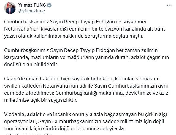 Umutcan ÖREN/ ANKARA, – ADALET Bakanı Yılmaz Tunç, “Cumhurbaşkanımız Sayın