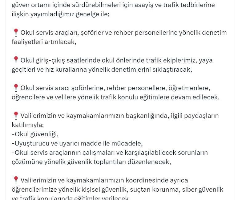 ANKARA, – İÇİŞLERİ Bakanı Ali Yerlikaya, “2025-2026 eğitim-öğretim yılında öğrencilerimizin