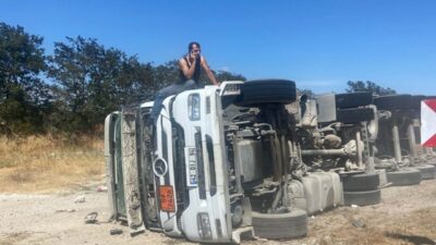 Alper ÇOBAOĞLU/ SAVAŞTEPE (Balıkesir), – BALIKESİR’in Savaştepe ilçesinde devrilen amonyum