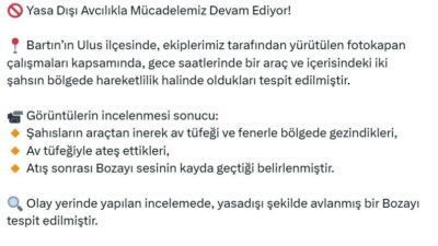 Gizem CENGİL/ANKARA, – BARTIN’nın Ulus ilçesinde bozayıyı yasa dışı avlarken