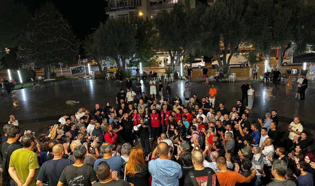 Yağmur ÖNGÜN/İZMİR, – İZMİR’in Buca Belediyesi’nde işçiler ile DİSK Genel