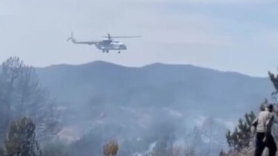 YANGIN KONTROL ALTINDA Bursa’nın Orhaneli ve Keles ilçeleri arasındaki ormanda