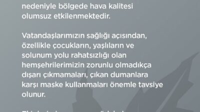 OSMANGAZİ BELEDİYESİ’NDEN UYARI Osmangazi ilçesi kırsal Gündoğdu Mahallesi yakınlarında çıkan