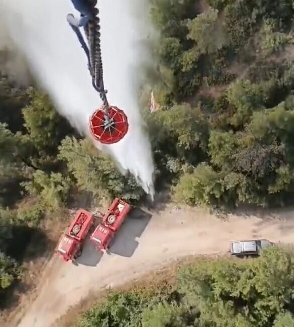 MÜDAHALE DEVAM EDİYOR Osmangazi ilçesi kırsal Gündoğdu Mahallesi yakınındaki ormanda