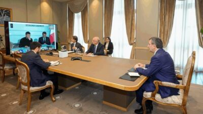 ANKARA, – CUMHURBAŞKANI Yardımcısı Cevdet Yılmaz, ‘Gönüllüler Koalisyonu Liderler Zirvesi’ne