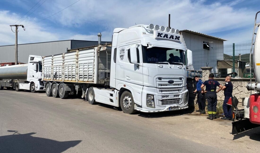 Nabi YAZICI/KÖRFEZ, (Kocaeli), – KOCAELİ’nin Körfez ilçesinde, damperi elektrik tellerine