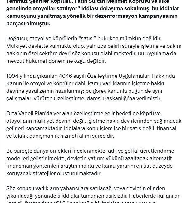 ANKARA, – İLETİŞİM Başkanlığı Dezenformasyonla Mücadele Merkezi’nden (DMM), yapılan açıklamada,