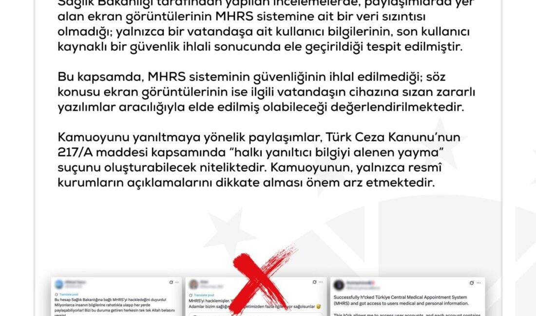 ANKARA, – İLETİŞİM Başkanlığı Dezenformasyonla Mücadele Merkezi (DMM), Merkezi Hekim
