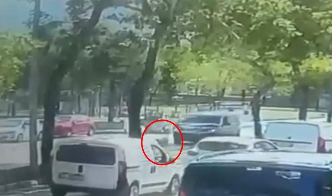 Yiğithan HÜYÜK/BURSA, – BURSA’da, yolun karşısına geçerken hafif ticari aracın