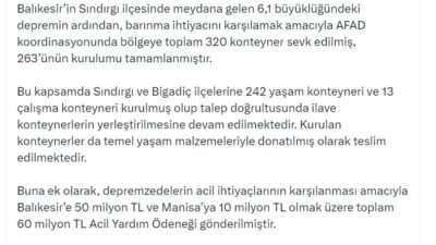 ANKARA, – İLETİŞİM Başkanlığı Dezenformasyonla Mücadele Merkezi (DMM), Balıkesir’in Sındırgı