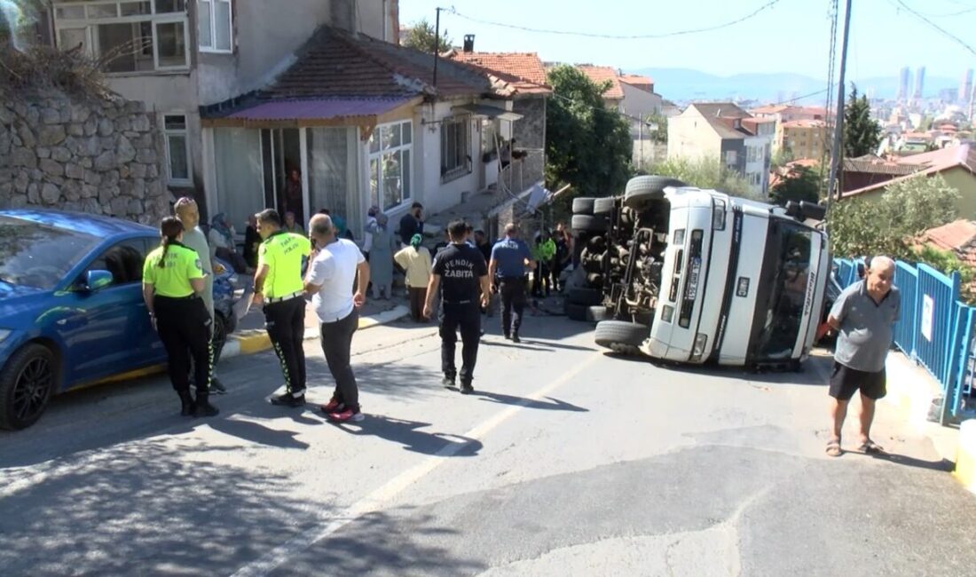 Murat SOLAK / İSTANBUL, – PENDİK’te yokuşu çıkamadığı öğrenilen traktör