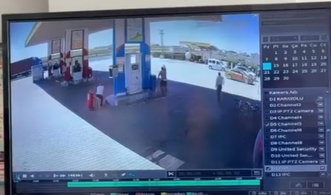 KAVGA ANI KAMERADA Mardin’in Kızıltepe ilçesinde akaryakıt istasyonunda iki grup