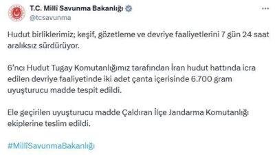 ANKARA, – MİLLİ Savunma Bakanlığı (MSB), İran hudut hattında gerçekleştirilen