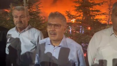 VALİ ÇELİK: ENERJİSİ DÜŞÜRÜLDÜ Niğde Valisi Cahit Çelik, yangın bölgesine