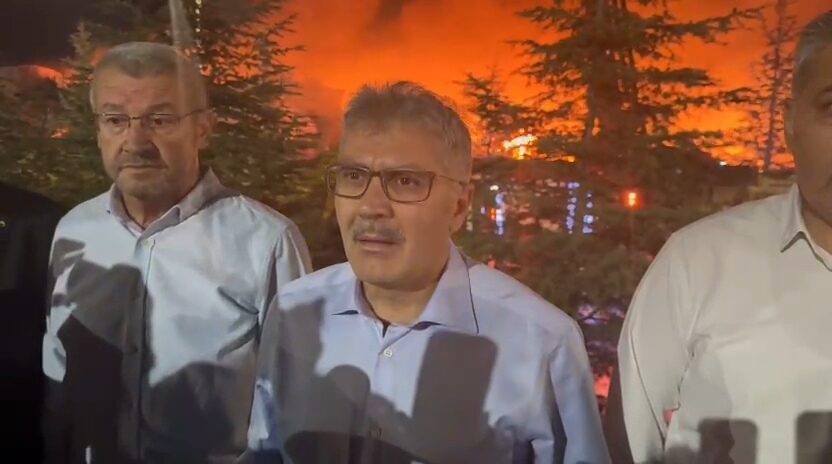 VALİ ÇELİK: ENERJİSİ DÜŞÜRÜLDÜ Niğde Valisi Cahit Çelik, yangın bölgesine