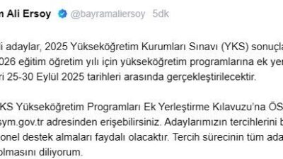 ANKARA, – ÖLÇME Seçme ve Yerleştirme Merkezi (ÖSYM) Başkanı Bayram