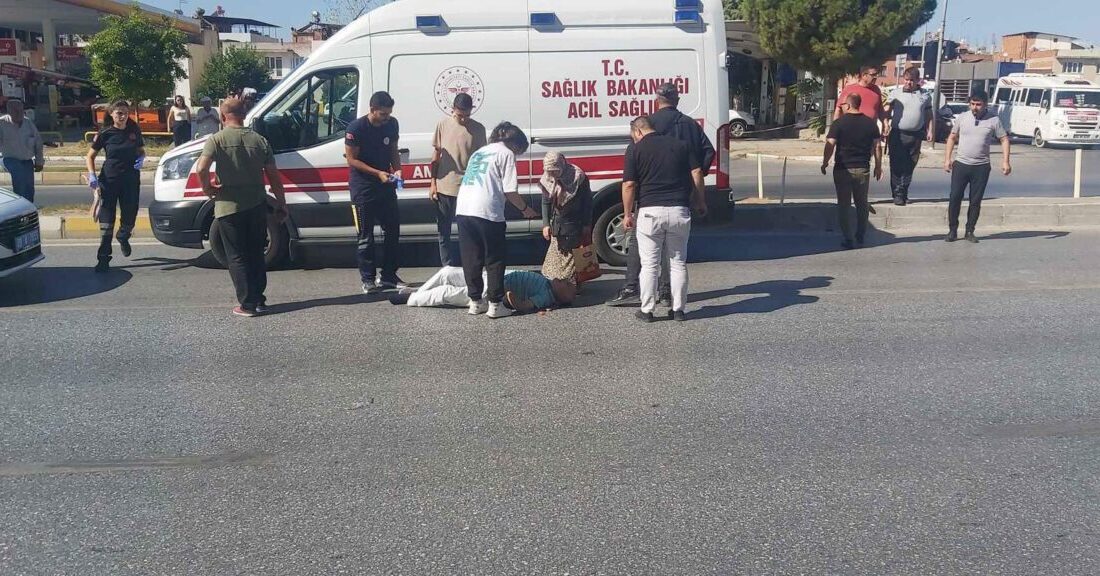 Bahattin ALBAYRAK/ÇİNE (Aydın), – AYDIN’ın Çine ilçesinde yolun karşısına geçerken
