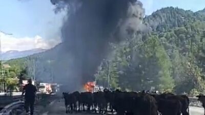 Serhat GÜLER/POZANTI (Adana), – ADANA’nın Pozantı ilçesinde otoyolda hareket halindeki