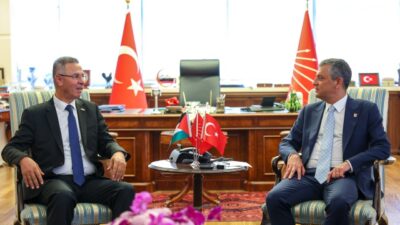 ANKARA, – CHP Genel Başkanı Özgür Özel, Filistin Büyükelçisi Faed