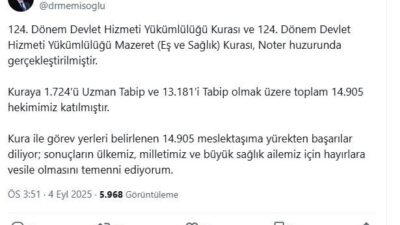 Ruken KADIOĞLU/ANKARA, – SAĞLIK Bakanlığı tarafından gerçekleştirilen 124’üncü Dönem Devlet