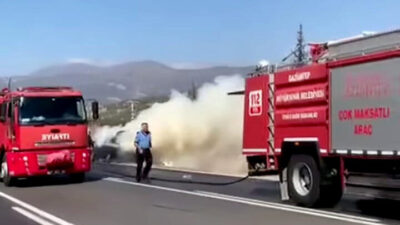 Kadir ÇELİK/NURDAĞI (Gaziantep), – GAZİANTEP’in Nurdağı ilçesinde, seyir halindeyken motor