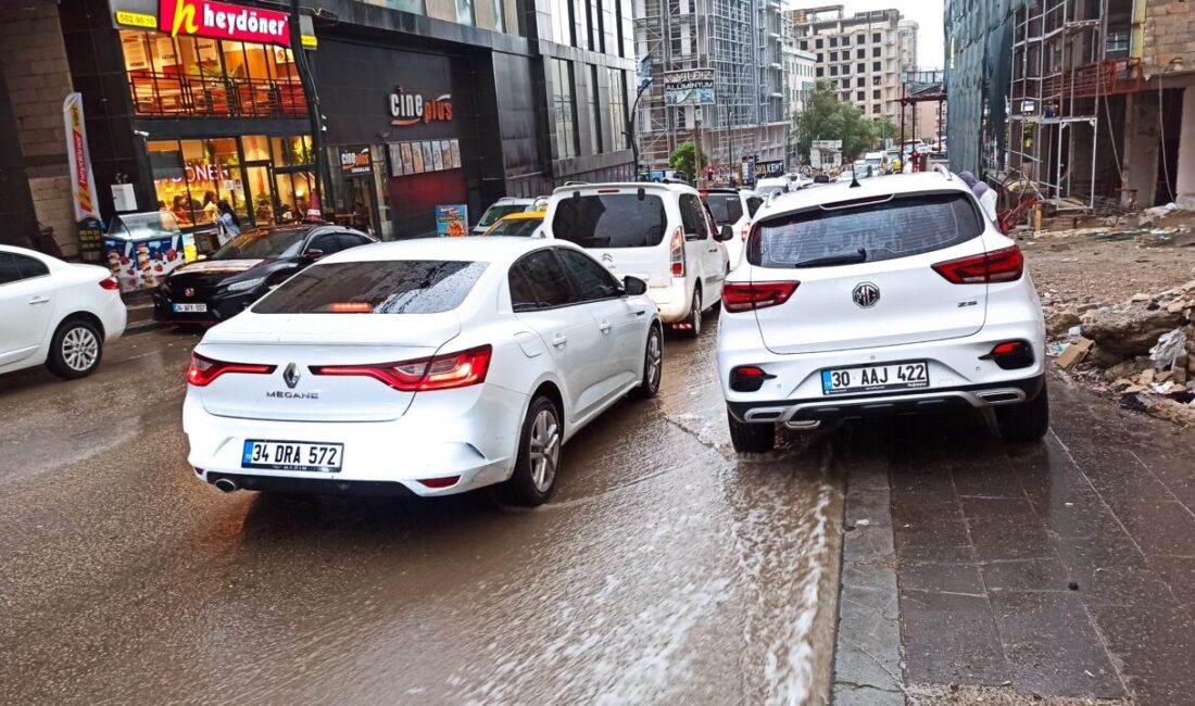 Behçet DALMAZ/VAN, – VAN’da aniden bastıran sağanak nedeniyle cadde ve