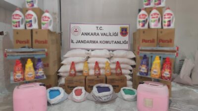 ANKARA, – ANKARA’da sahte deterjan üretimi yapılan depoya düzenlenen operasyonda