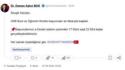 ANKARA, – GENÇLİK ve Spor Bakanı Osman Aşkın Bak, 2025-2026
