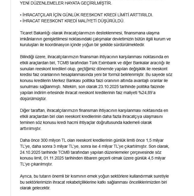 ANKARA, – TİCARET Bakanı Ömer Bolat, “Finansman imkanların çeşitlendirilmesi başta