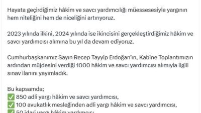 ANKARA, – ADALET Bakanı Yılmaz Tunç, “Cumhurbaşkanımız Sayın Recep Tayyip