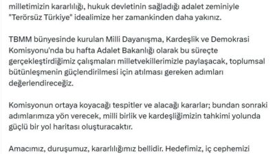 Eda KOÇ/ANKARA, – ADALET Bakanı Yılmaz Tunç, “Terörün olmadığı Türkiye,