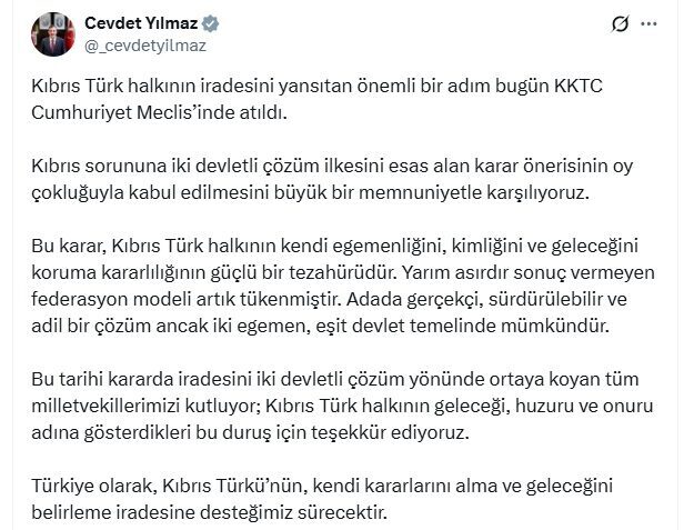 ANKARA, – CUMHURBAŞKANI Yardımcısı Cevdet Yılmaz, Kıbrıs’ta yarım asırdır sonuç