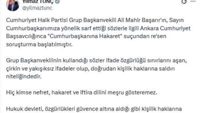 ANKARA, – ADALET Bakanı Yılmaz Tunç, Cumhuriyet Halk Partisi Grup